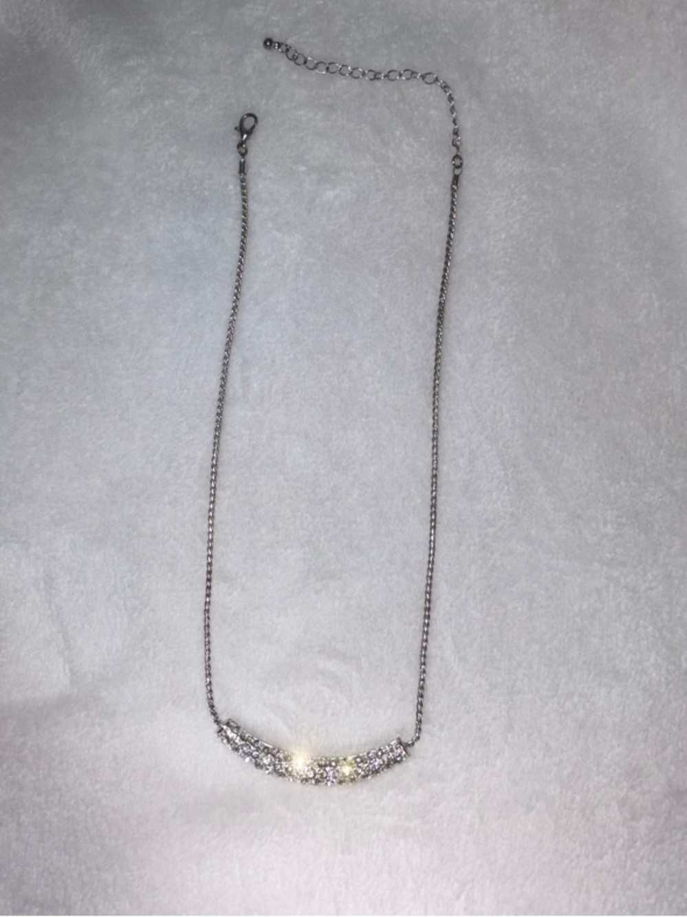 Classic Silver Crystal Bar Necklace - Elegant Women's Jewelry